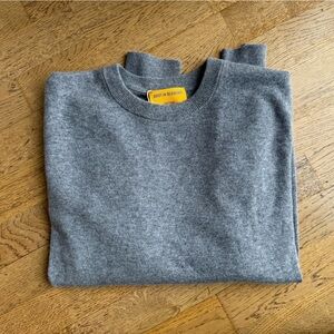 Guest In Residence 100% Cashmere True Crew Sweater - Grey